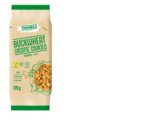 Vegāna griķu cepumi FRANK&OLI, ar ķirbi un āboliem, 120g