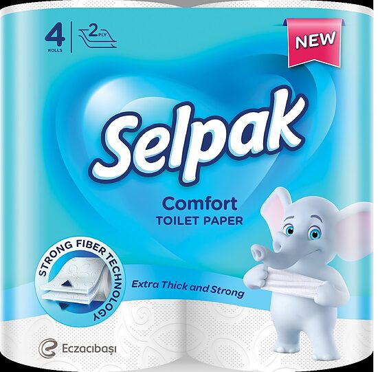 Tualetes papīrs SELPAK, 2 slāņi, 18m, 150 loksnes, 4 ruļļi