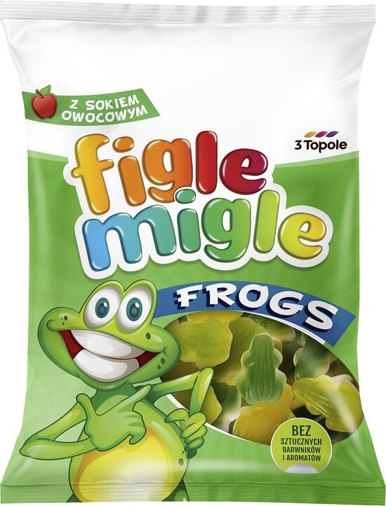 Želejkonfektes FIGLE MIGLE Frogs, 80g