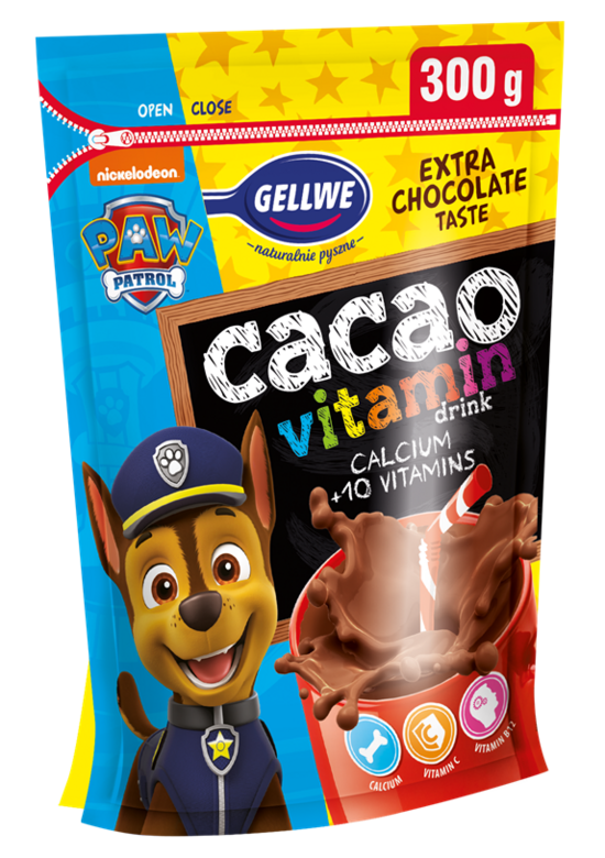 Ātri šķīstošais kakao dzēriens GELLWE Paw patrol, 300g