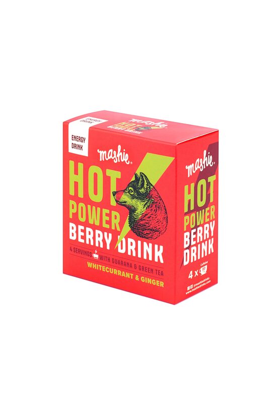 Karstais dzēriens MASHIE Hot Power, balto jāņogu un ingvera energy drink, 4gab