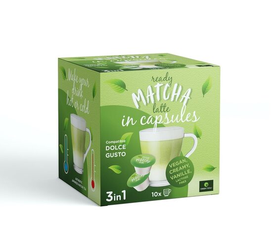 Zaļās tējas kapsulas GREEN FOCUS Matcha Latte 3in1, 10gab