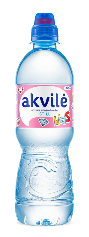 Naturāls minerālūdens AKVILE Kids, negāzēts, 0.5l PET (DEP)