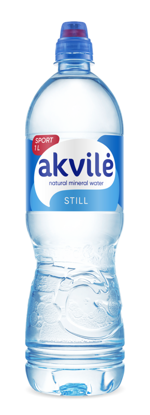 Naturāls minerālūdens AKVILE sport cap, negāzēts, 1l(DEP)