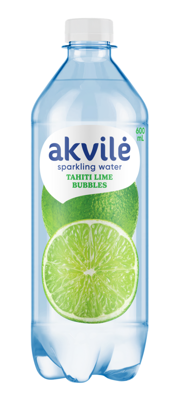 Aromatizēts dzeramais ūdens AKVILE ar laima aromātu, viegli gāzēts, 0,6l (DEP)
