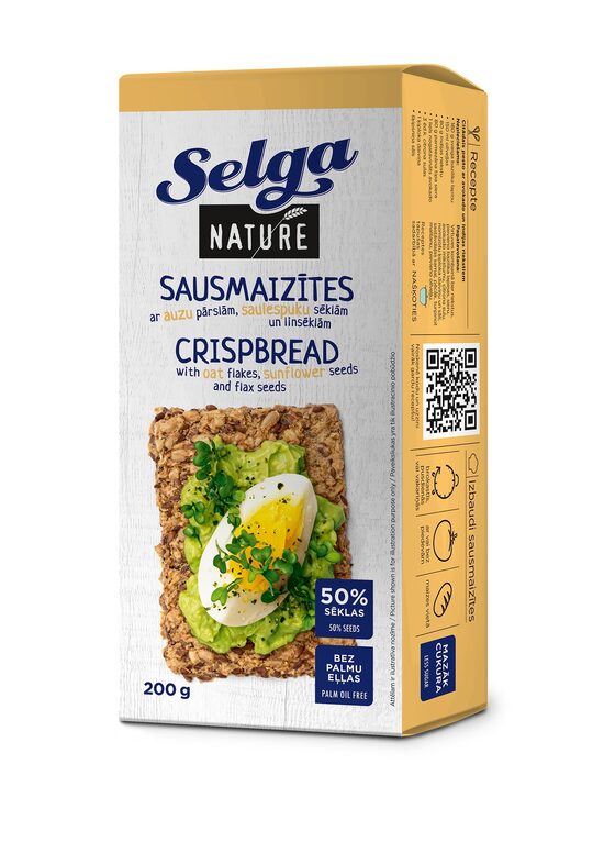 Sausmaizītes SELGA Nature, ar auzu pārslām un sēklām, 200g