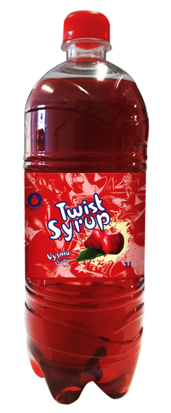 Sīrups TWIST ar ķiršu garšu, ar cukuru un saldinātājiem, PET, 1l (DEP)