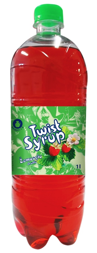 Sīrups TWIST ar meža zemeņu garšu, ar cukuru un saldinātājiem, PET, 1l (DEP)