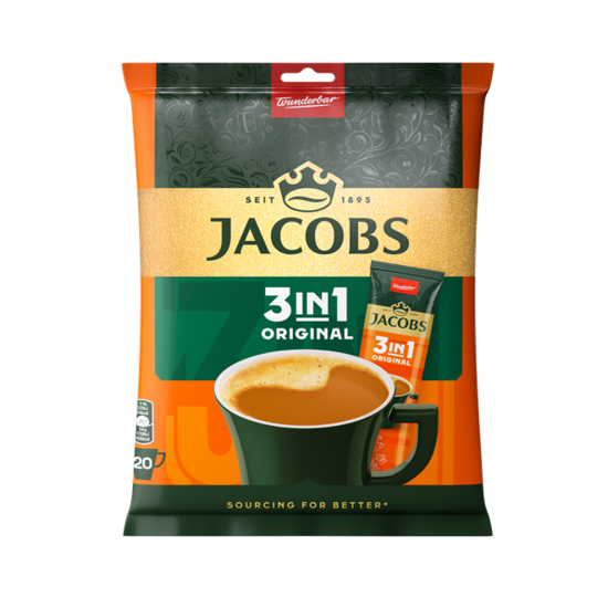 Kafija šķīstošā JACOBS 3in1 (20 x 12,6g), 252g Maiss