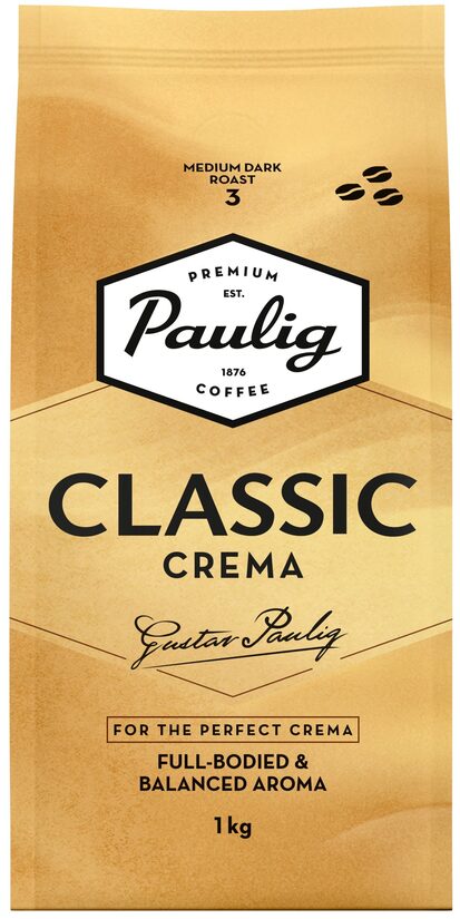 Pupiņu kafija PAULIG Classic Crema, 1kg