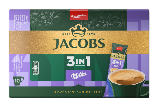 Kafijas dzēriens JACOBS 3in1 Milka (10x12.4g) 124g