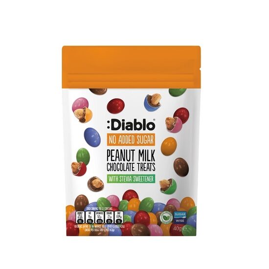 Zemesrieksti šokolādē DIABLO, bez pievienota cukura, 40g