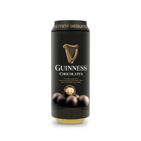 Tumšās šokolādes konfektes GUINNESS, ar krējumu un alu, bundžā, 125g