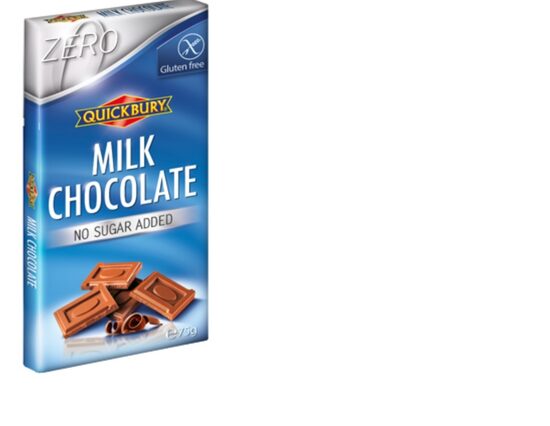 Piena šokolāde QUICKBURY, bez cukura, 75g
