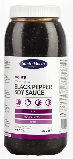 Korejas stila melno piparu sojas mērce 2500 g, Santa Maria