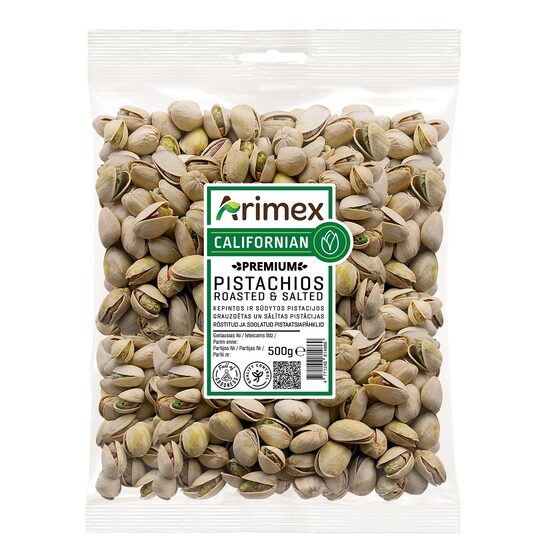 Pistācijas ARIMEX, grauzdētas un sālītas, 500g