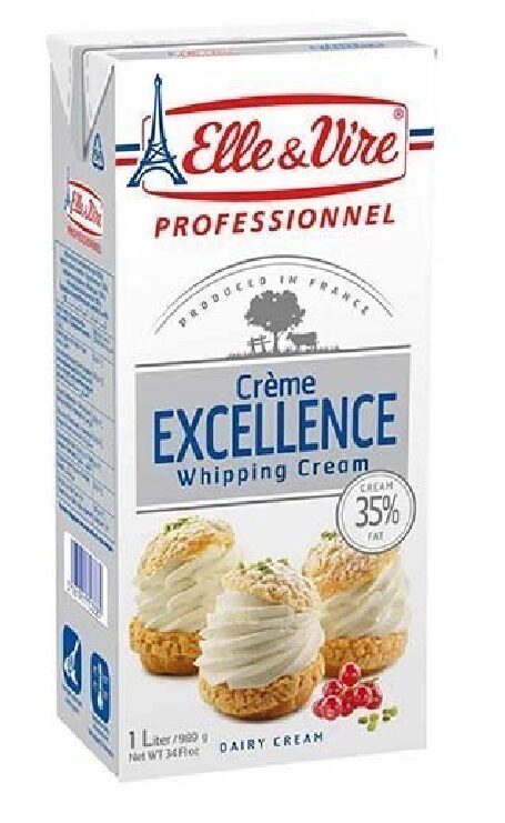 Saldais krējums ELLE&VIRE Exellence, putošanai, 35.1%, 1l