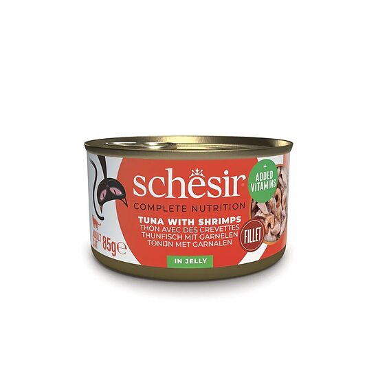 Konservi kaķiem SCHESIR tuncis un garneles, 85g