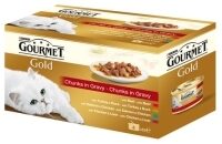 Konservi kaķiem GOURMET 4-paka gaļas gabaliņi mērcē, 340g