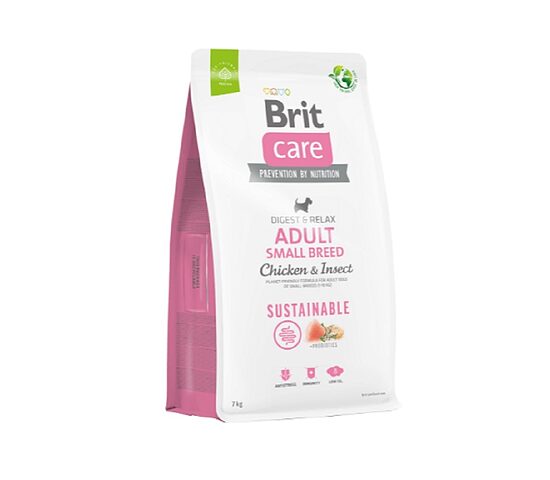Sausā barība suņiem BRIT CARE SS Adult Small Breed, ar vistu un kukaiņiem, 3kg