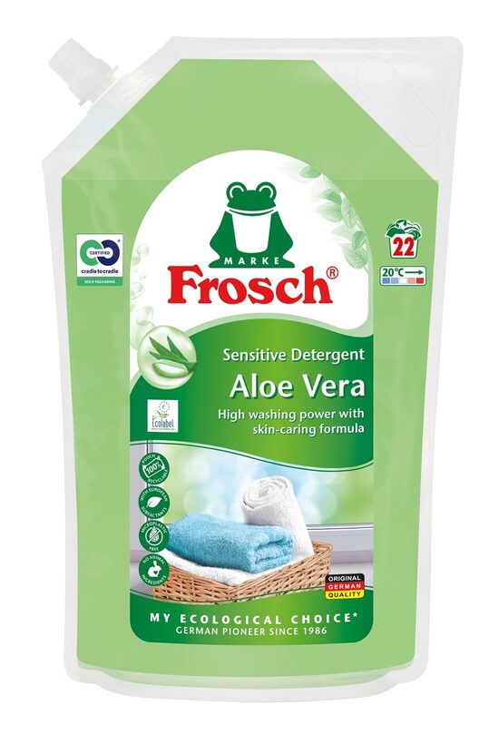 Veļas mazgāšanas līdzeklis FROSCH Sensitive Aloe Vera, 1.5l