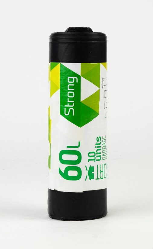 Atkritumu maisi SORTEX, melni, 30mk., 60lx10 gab