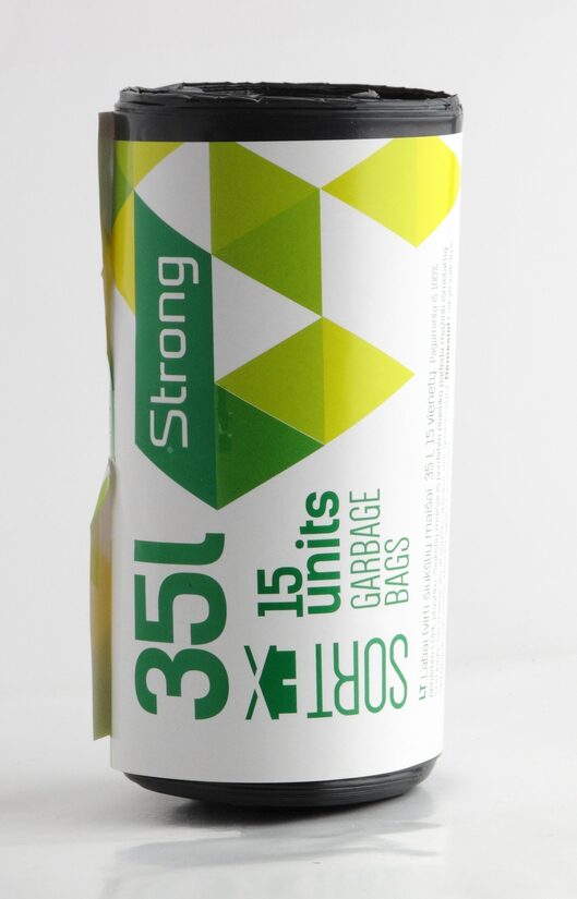 Atkritumu maisi SORTEX, melni, 30mk., 35l x 15gab