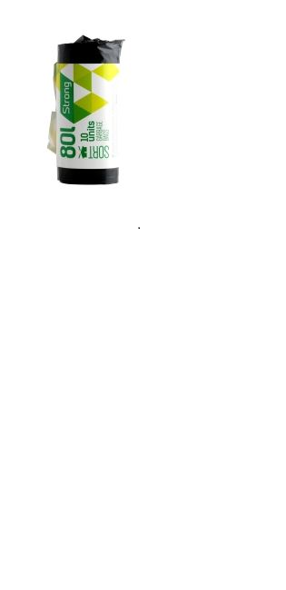 Atkritumu maisi SORTEX, melni, 80l, 30mk, 10gab
