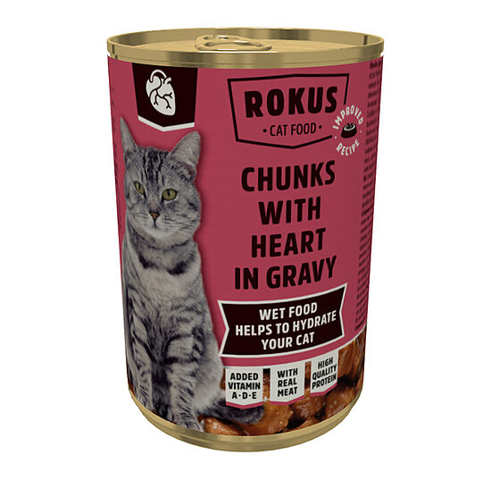 Rokus ar sirds gaļu kaķiem heart 415g