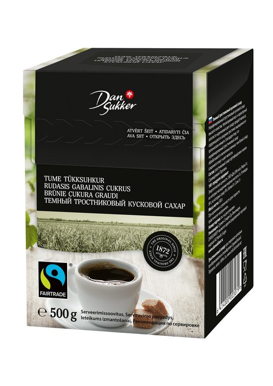 Brūnais cukurs nerafinēts (cukurniedru) graudi DAN SUKKER, 500g