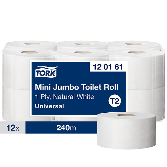 Tualetes papīrs TORK Universal T2, 1 slānis, 240m, pelēks, 1714 loksnes, 120161