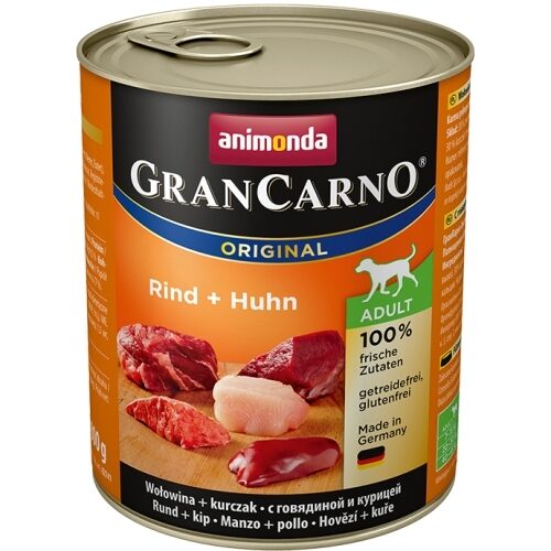 Konservi suņiem ANIMONDA GranCarno liellops, cālis, 800g