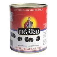 Melnās olīvas bez kauliņiem FIGARO, 3kg/1.5kg