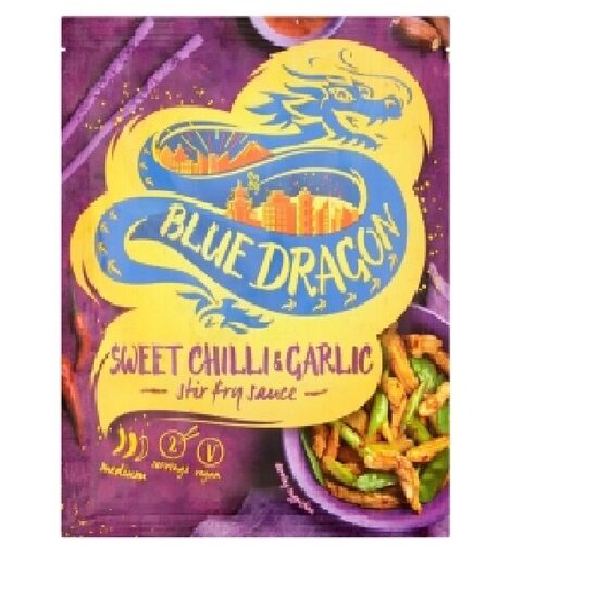 Saldā čillī mērce ar ķiplokiem BLUE DRAGON, 120g