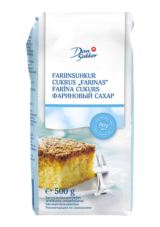Farīna cukurs, cukurniedru DAN SUKKER, 500g