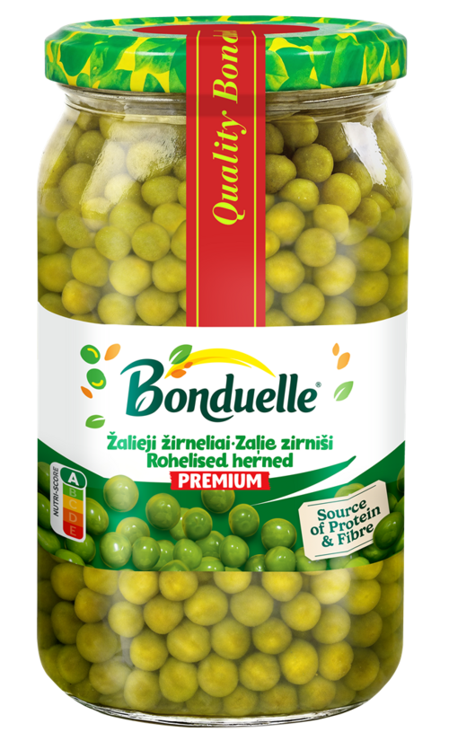 Zaļie zirnīši Bonduelle, 660g stikls