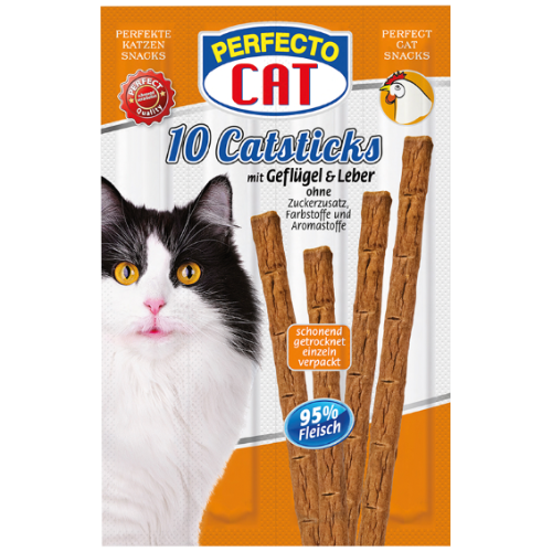 Gardums kaķiem PERFECTO putns, aknas, 10gab, 95g