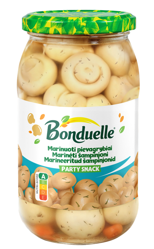 Marinēti šampinjoni Party Snack Bonduelle, 540g / 290g