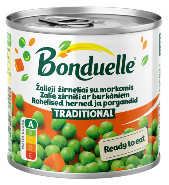 Zirnīši ar burkāniem Bonduelle, 400g