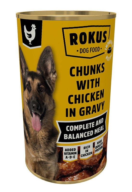 Rokus ar vistas gaļu suņiem chicken 1240 g