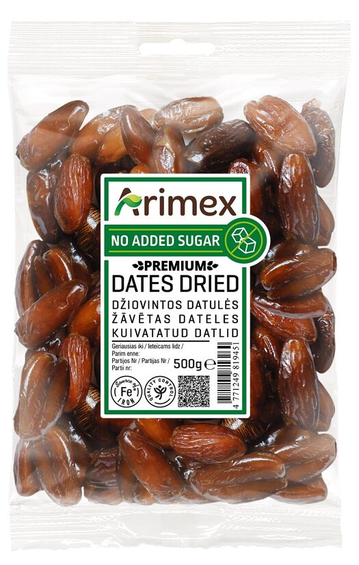 Žāvētas dateles bez kaula ARIMEX Premium, 500g