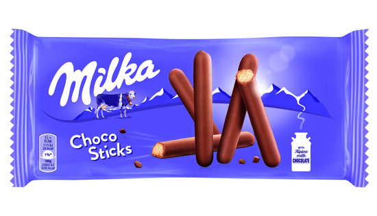 Milka cepumi Lila Stix 112g