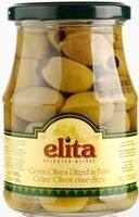 Zaļās olīvas bez kauliņiem ELITA, 370g/190g