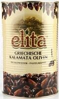 Melnās olīvas Kalamata ar kauliņiem ELITA, 4.1kg/2.5kg