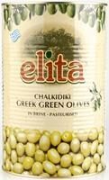 Zaļās olīvas bez kauliņiem ELITA, 4.1kg/2kg