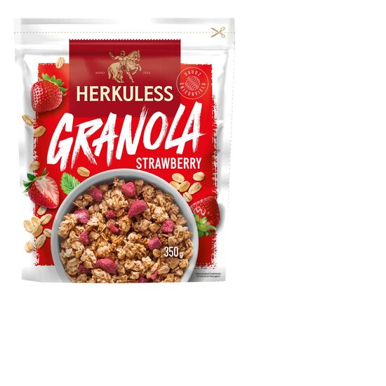 Granola HERKULESS grauzdēts ar zemenēm, 350g