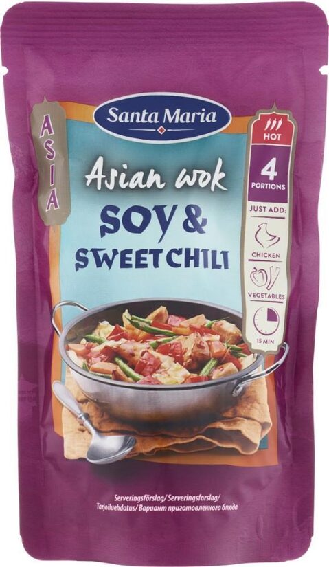 Āzijas vok mērce ar soju un saldo čili 150g, Santa Maria