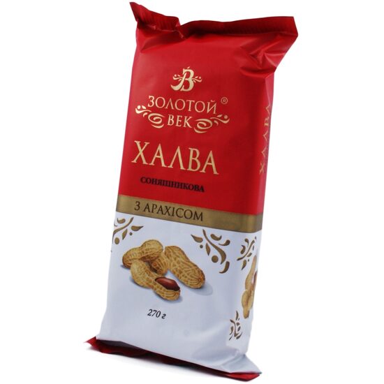 Saulespuķu halva ZOLOTOJ VEK vaniļas ar zemesriekstiem, 270g