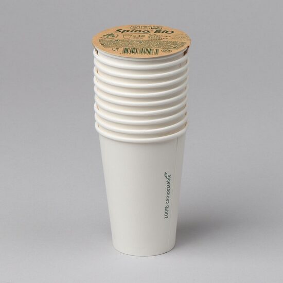 Glāzes BIO cukurniedru baltas 250ml, D 80mm, 0.066kg, 10gab