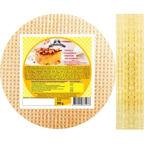 Vafeļu plāksnes tortēm "Klasiskās", 90g